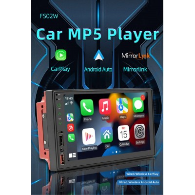 Автомагнитола With Carplay (2+32GB), Wi-Fi,  With Carplay  Android-14, модуль GPS, Bluetooth